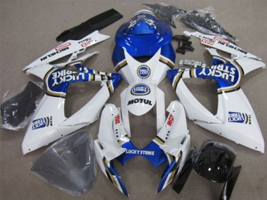 Cheap 2006-2007 Suzuki GSXR 600 Motorcycle Fairings - White Blue Lucky Strike Motul Canada