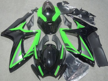 Cheap 2006-2007 Suzuki GSXR 600 Motorcycle Fairings - Green Glossy Black Silver Canada