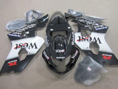 Cheap 2004-2005 Suzuki GSXR 750 Motorcycle Fairings - Glossy Black White West Mobil Canada