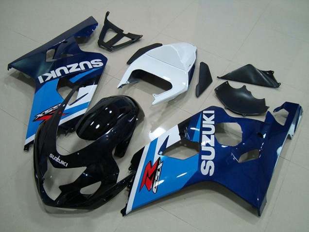 2004-2005 Suzuki GSXR 750 Motorcycle Fairings - White Blue Glossy Black Canada