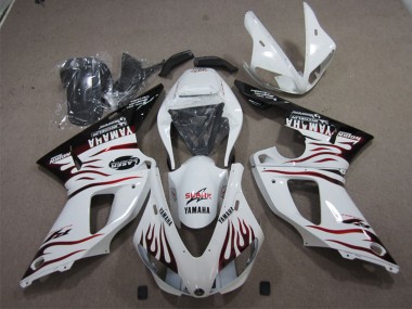 Cheap 1998-1999 Yamaha YZF R1 Motorcycle Fairings - White Glossy Black Red Flame Shark Canada