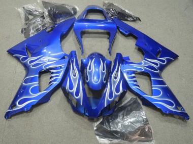 Cheap 2000-2001 Yamaha YZF R1 Motorcycle Fairings - Blue White Flame Canada