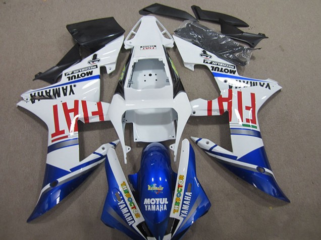 2004-2006 Yamaha YZF R1 Motorcycle Fairings - White Blue Red Fiat Motul Canada