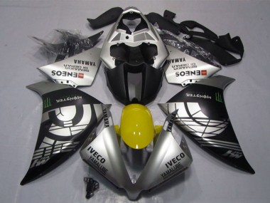 Cheap 2012-2014 Yamaha YZF R1 Motorcycle Fairings - Silver Black IVECO Yamalube ENEOS Monster Canada