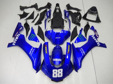 Cheap 2015-2019 Yamaha YZF R1 Motorcycle Fairings - Blue Green Monster Akropovic Canada