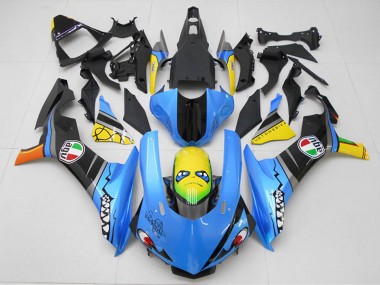 Cheap 2015-2019 Yamaha YZF R1 Motorcycle Fairing Kits - Blue Yellow Shark Canada