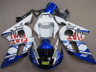 Cheap 1998-2002 Yamaha YZF R6 Motorcycle Fairings - White Blue Red Fiat Michelin Motul 46 Canada