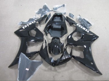 Cheap 2003-2004 Yamaha YZF R6 Motorcycle Fairing - Glossy Black White Decals Canada