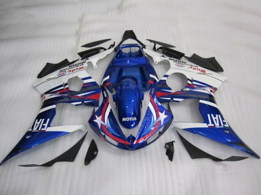 Cheap 2003-2004 Yamaha YZF R6 Motorcycle Fairings - White Blue Red Motul Fiat Canada