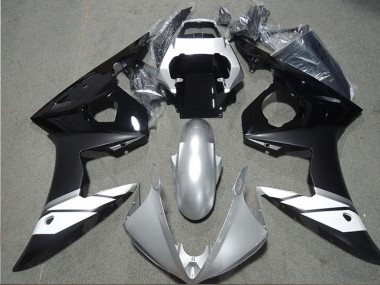 Cheap 2003-2004 Yamaha YZF R6 Motorcycle Fairings - White Silver Glossy Black Matte Black Canada