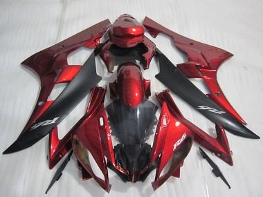 Cheap 2006-2007 Yamaha YZF R6 Bike Fairings - Red Matte Black Canada
