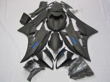 Cheap 2006-2007 Yamaha YZF R6 Motorcycle Fairings - Matte Black Blue Decals Canada