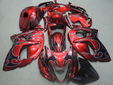 Cheap 1996-2007 Red with Black Flame Suzuki GSXR1300 Motorcycle Fairings & Bodywork Canada