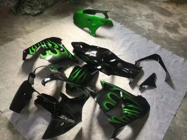 Cheap 2000-2001 Glossy Black Green Flame Kawasaki Ninja ZX9R Motorcycle Fairings & Bodywork Canada Cheap 2000-2001 Glossy Black Green Flame Kawasaki Ninja ZX9R Motorcycle Fairings & Bodywork Canada