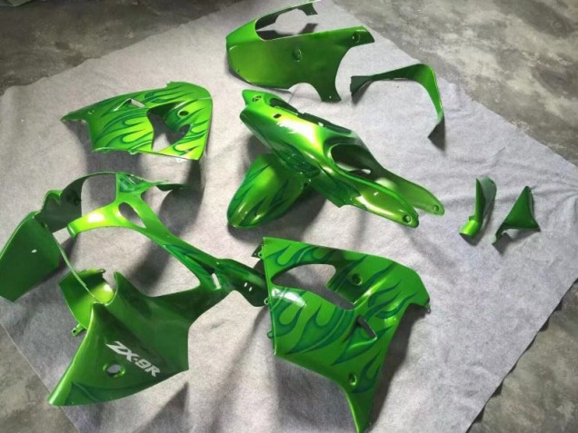 Cheap 2000-2001 Green Green Flame Kawasaki Ninja ZX9R Motorcycle Fairings & Bodywork Canada Cheap 2000-2001 Green Green Flame Kawasaki Ninja ZX9R Motorcycle Fairings & Bodywork Canada