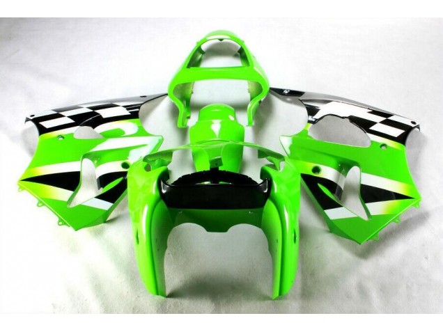 Cheap 2000-2002 Green Black White Kawasaki Ninja ZX6R Motorcycle Fairings Canada Cheap 2000-2002 Green Black White Kawasaki Ninja ZX6R Motorcycle Fairings Canada