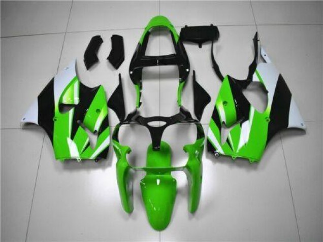 Cheap 2000-2002 Green White Black Kawasaki Ninja ZX6R Motorcycle Fairings Canada Cheap 2000-2002 Green White Black Kawasaki Ninja ZX6R Motorcycle Fairings Canada