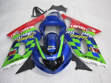 Cheap 2001-2003 Blue Green Red Telefumia Movistar Suzuki GSXR600 Motorcycle Fairings & Bodywork Canada