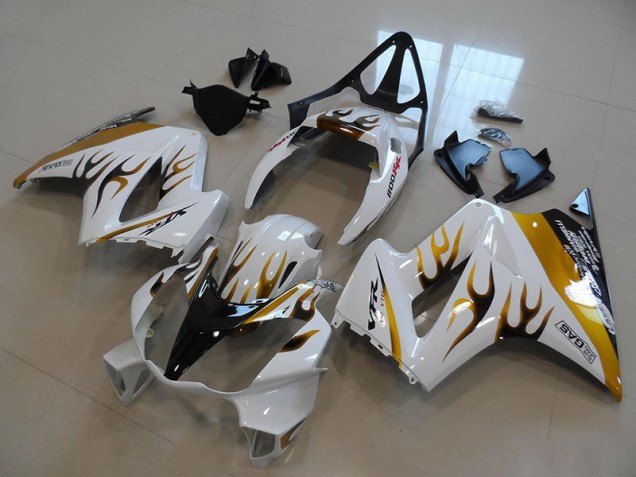 Cheap 2002-2013 White Gold Black Flame Honda VFR800 Motorcycle Fairings Canada Cheap 2002-2013 White Gold Black Flame Honda VFR800 Motorcycle Fairings Canada