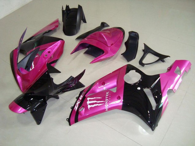 Cheap 2003-2004 Pink Black Monster Kawasaki Ninja ZX6R Motorcycle Fairings Canada