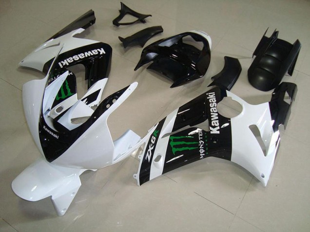 Cheap 2003-2004 White Monster Kawasaki Ninja ZX6R Motorcycle Fairings & Bodywork Canada Cheap 2003-2004 White Monster Kawasaki Ninja ZX6R Motorcycle Fairings & Bodywork Canada