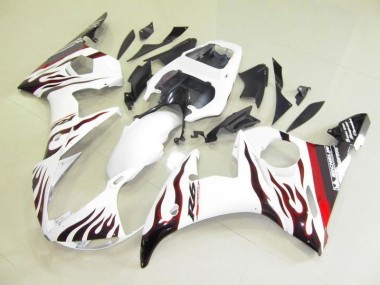 Cheap 2003-2005 White and Flame Yamaha YZF R6 Motorcycle Fairings Canada