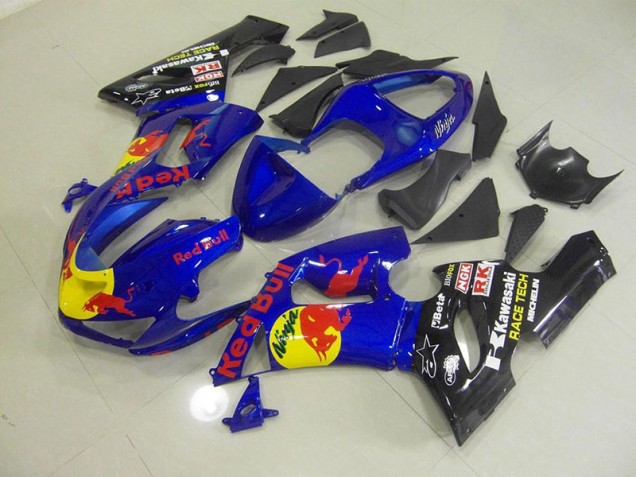 Cheap 2005-2006 Blue Red Bull Kawasaki Ninja ZX6R Motorcycle Fairings Canada Cheap 2005-2006 Blue Red Bull Kawasaki Ninja ZX6R Motorcycle Fairings Canada