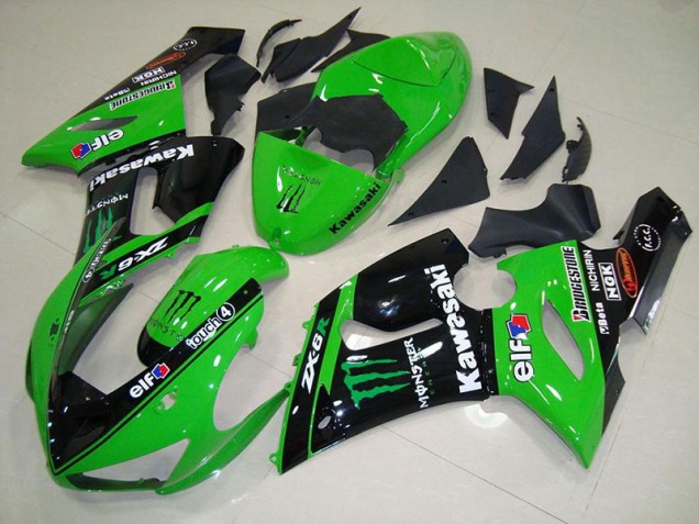 Cheap 2005-2006 Green Monster Kawasaki Ninja ZX6R Motorcycle Fairings Canada