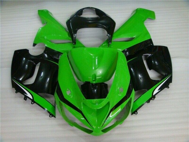 Cheap 2005-2006 Green White Black Kawasaki Ninja ZX6R Motorcycle Fairings Canada Cheap 2005-2006 Green White Black Kawasaki Ninja ZX6R Motorcycle Fairings Canada