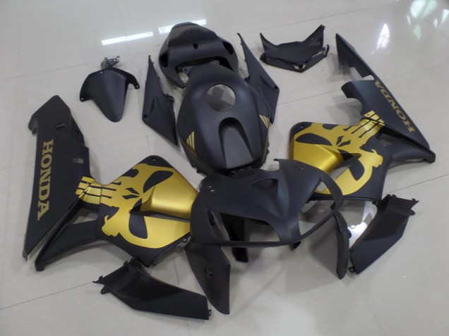 Cheap 2005-2006 Matte Black with Gold Skull Honda CBR600RR Motorcycle Fairings Canada Cheap 2005-2006 Matte Black with Gold Skull Honda CBR600RR Motorcycle Fairings Canada