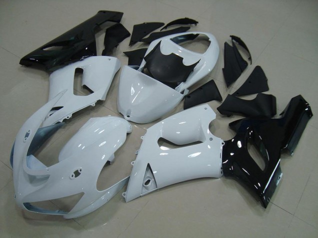 Cheap 2005-2006 White Black Kawasaki Ninja ZX6R Motorcycle Fairings Canada Cheap 2005-2006 White Black Kawasaki Ninja ZX6R Motorcycle Fairings Canada