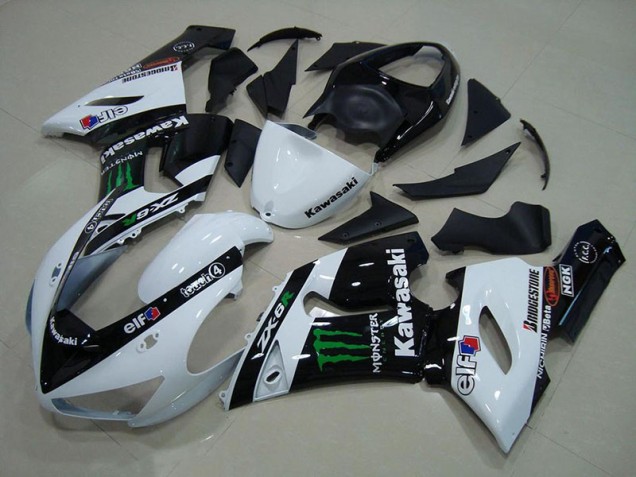 Cheap 2005-2006 White Monster Kawasaki Ninja ZX6R Motorcycle Fairings Canada Cheap 2005-2006 White Monster Kawasaki Ninja ZX6R Motorcycle Fairings Canada