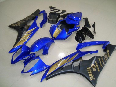 Cheap 2006-2007 Black Blue with Gold Sticker Yamaha YZF R6 Motorcycle Fairings Canada