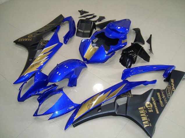 Cheap 2006-2007 Black Blue with Gold Sticker Yamaha YZF R6 Motorcycle Fairings Canada Cheap 2006-2007 Black Blue with Gold Sticker Yamaha YZF R6 Motorcycle Fairings Canada
