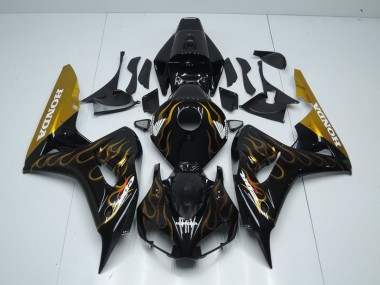 Cheap 2006-2007 Black Gold Flame Honda CBR1000RR Motorcycle Fairings Canada