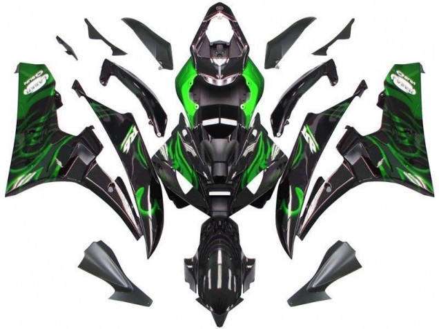 Cheap 2006-2007 Black Green Flame Yamaha YZF R6 Motorcycle Fairings Canada Cheap 2006-2007 Black Green Flame Yamaha YZF R6 Motorcycle Fairings Canada