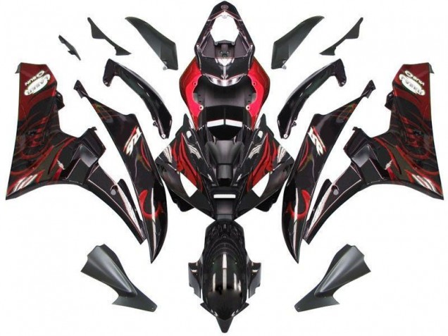 Cheap 2006-2007 Black Red Flame Yamaha YZF R6 Motorcycle Fairings Canada Cheap 2006-2007 Black Red Flame Yamaha YZF R6 Motorcycle Fairings Canada
