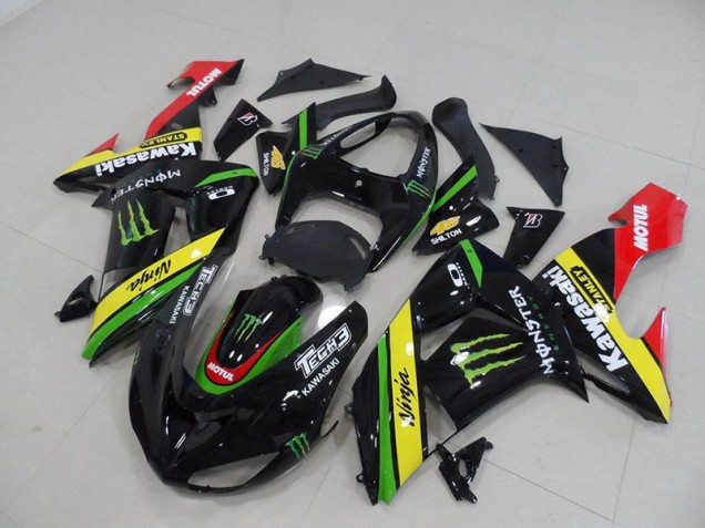Cheap 2006-2007 Black Yellow Monster Kawasaki Ninja ZX10R Motorcycle Fairings Canada Cheap 2006-2007 Black Yellow Monster Kawasaki Ninja ZX10R Motorcycle Fairings Canada