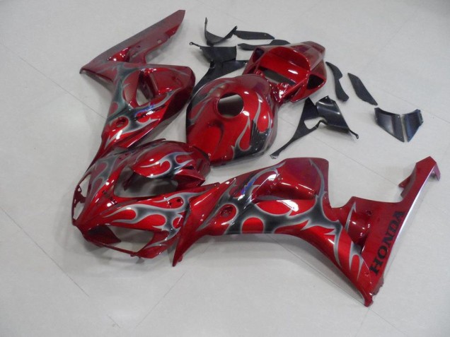Cheap 2006-2007 Red Silver Flame Honda CBR1000RR Motorcycle Fairings Canada Cheap 2006-2007 Red Silver Flame Honda CBR1000RR Motorcycle Fairings Canada