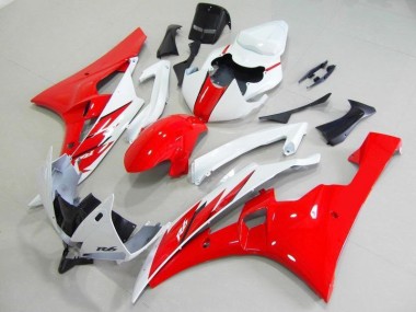 Cheap 2006-2007 Red White Yamaha YZF R6 Replacement Motorcycle Fairings Canada