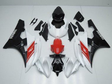Cheap 2006-2007 White Red and Matte Black Yamaha YZF R6 Motorcycle Fairings Canada