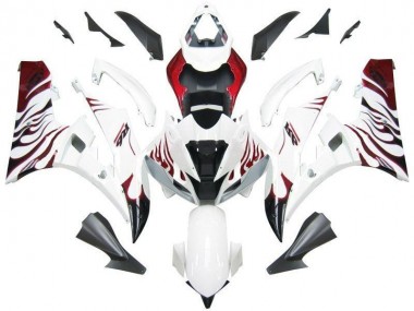 Cheap 2006-2007 White Red Flame Yamaha YZF R6 Motorcycle Fairings Canada