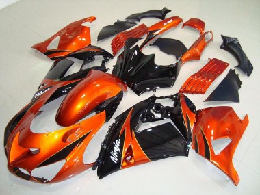 Cheap 2006-2011 Orange Black Kawasaki Ninja ZX14R Motorcycle Fairings Canada