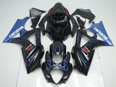 Cheap 2007-2008 Black Blue Flame Suzuki GSXR 1000 Motorcycle Fairings Canada