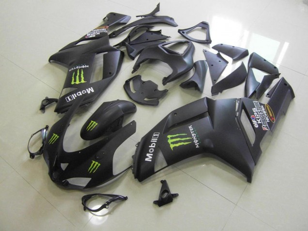 Cheap 2007-2008 Matte Black Monster Kawasaki Ninja ZX6R Motorcycle Fairings Canada Cheap 2007-2008 Matte Black Monster Kawasaki Ninja ZX6R Motorcycle Fairings Canada