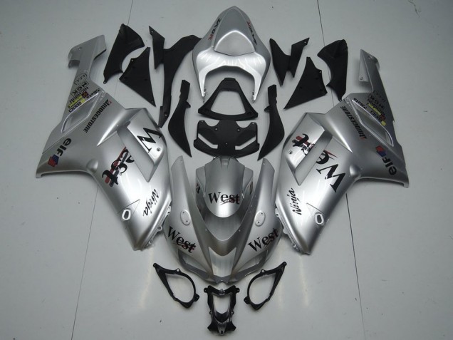 Cheap 2007-2008 Silver West Kawasaki Ninja ZX6R Motorcycle Fairings Canada