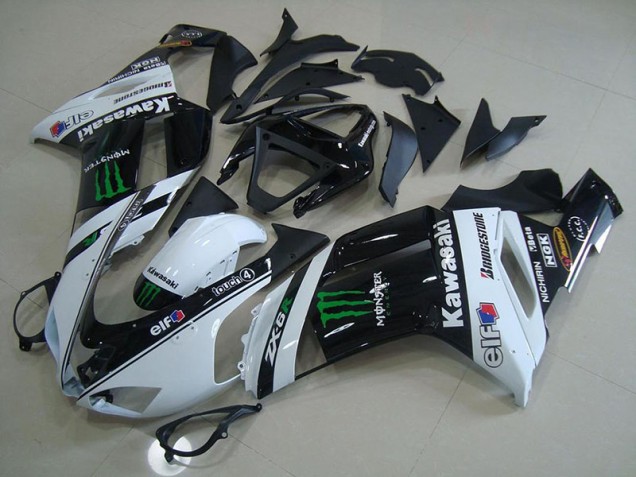 Cheap 2007-2008 White Monster Kawasaki Ninja ZX6R Motorcycle Fairings Canada Cheap 2007-2008 White Monster Kawasaki Ninja ZX6R Motorcycle Fairings Canada