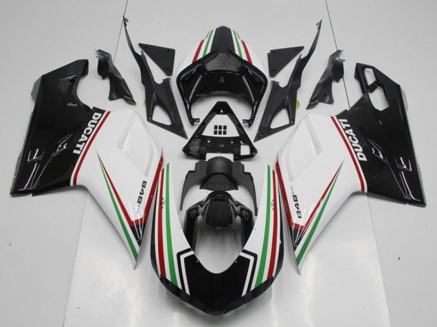 Cheap 2007-2012 Black Green and White Ducati 848 1098 1198 Motorcycle Fairings Canada Cheap 2007-2012 Black Green and White Ducati 848 1098 1198 Motorcycle Fairings Canada