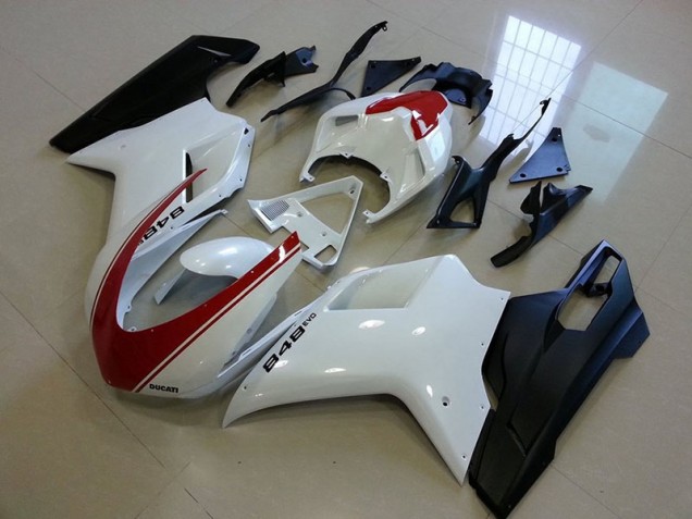 Cheap 2007-2012 Matte Black White with Red Stripe Ducati 848 1098 1198 Motorcycle Fairings Canada Cheap 2007-2012 Matte Black White with Red Stripe Ducati 848 1098 1198 Motorcycle Fairings Canada