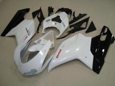 Cheap 2007-2012 Pearl White Black Ducati 848 1098 1198 Motorcycle Fairings Canada